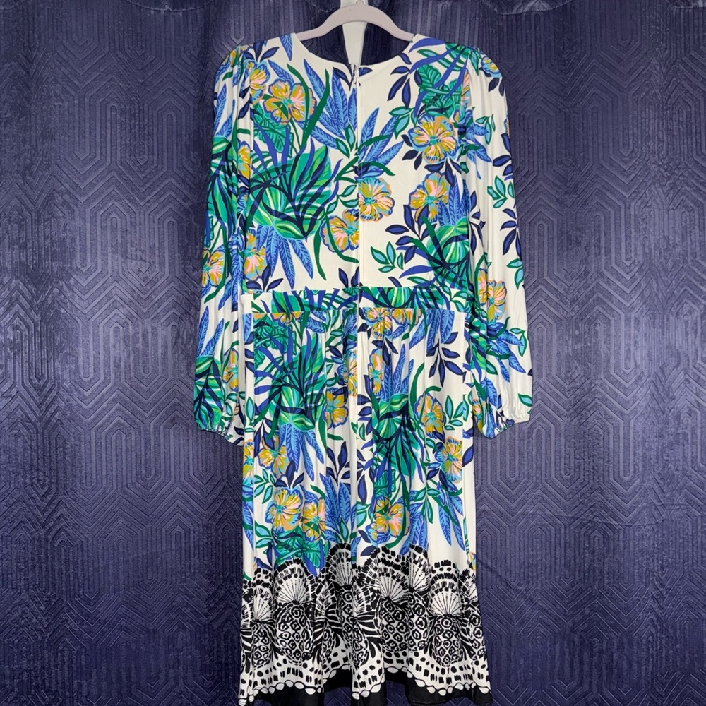 Lilly Pulitzer Wexlee 3/4 Sleeve Dress Golden Hour Glam - Picture 2 of 5
